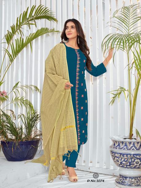 Cotton suit store with banarasi dupatta